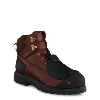 Red Wing Brnr XP 6-inch Waterproof Safety Toe Metguard Mens Safety Boots Dark Brown - Style 2433